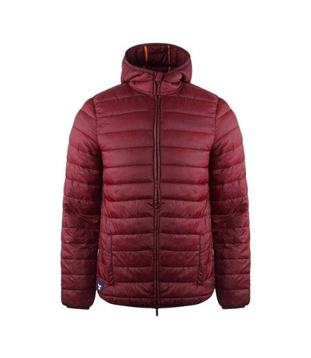 Mens Bordeaux London Logo Hooded Jacket Red Aquascutum