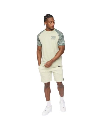 Mens Branton T-shirt Light Olive Crosshatch