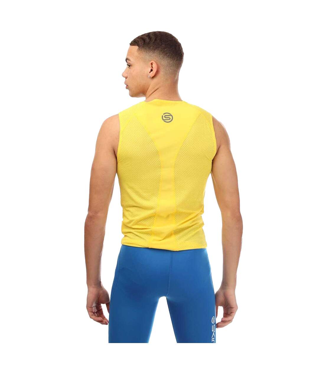 Mens Cycle Sleeveless Base Layer Top Yellow Skins-2
