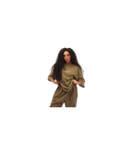 Mens Signature Logo Oversized T-shirt Olive Hype