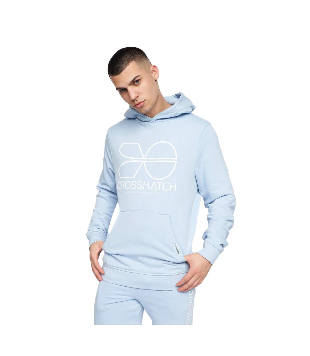 Crosshatch Mens Zieman Hoodie (Light Blue)