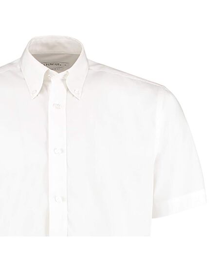 Chemise À Boutons Manches Courtes Workforce Homme Blanc Kustom Kit