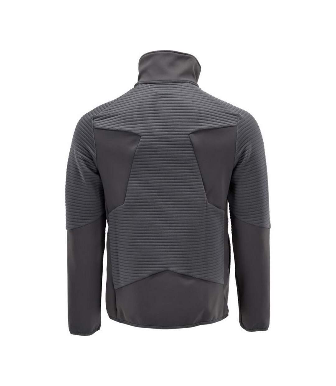 Mens Customised Striped Fleece Jacket Stone Grey Mascot-2