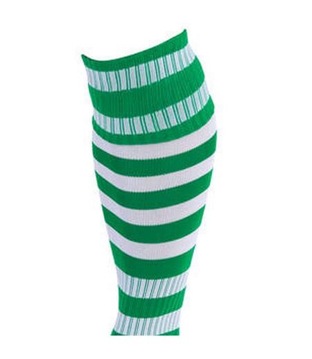 Unisex adult pro hooped football socks green/white Precision