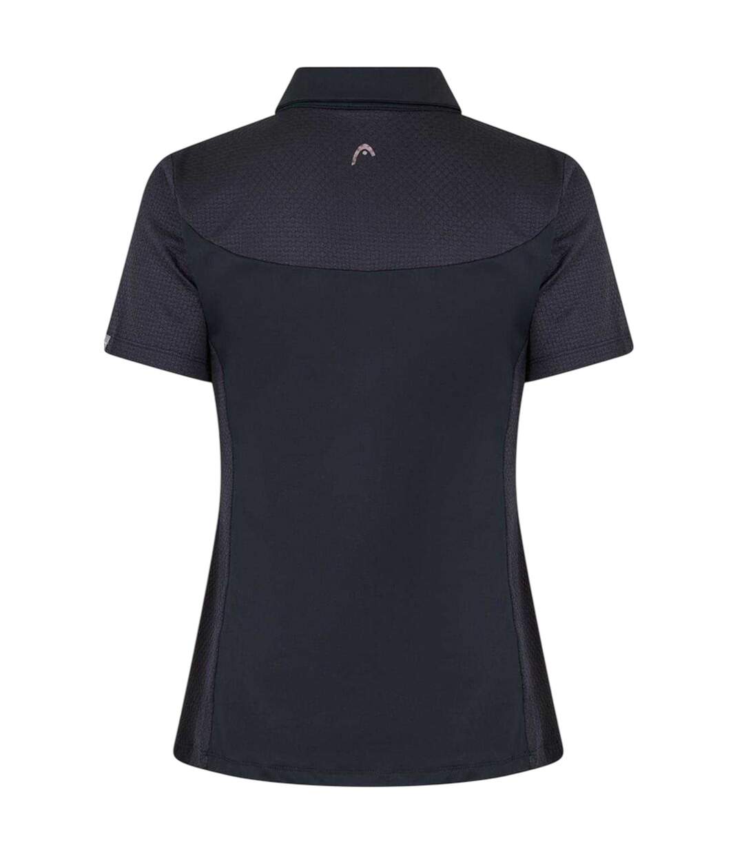 Polo Motif/style Floral Femme Noir Blanc Head-2