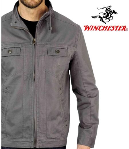 WINCHESTER GORDON1G — Blouson zippé gris : résistance du coton twill et praticité