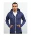 Awdis - Sweatshirt léger à capuche et fermeture zippée - Homme (Bleu marine chiné) - UTRW184