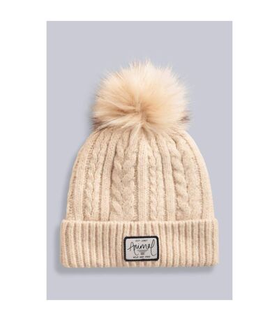 Bonnet D´hiver Becky Femme Beige Clair Animal
