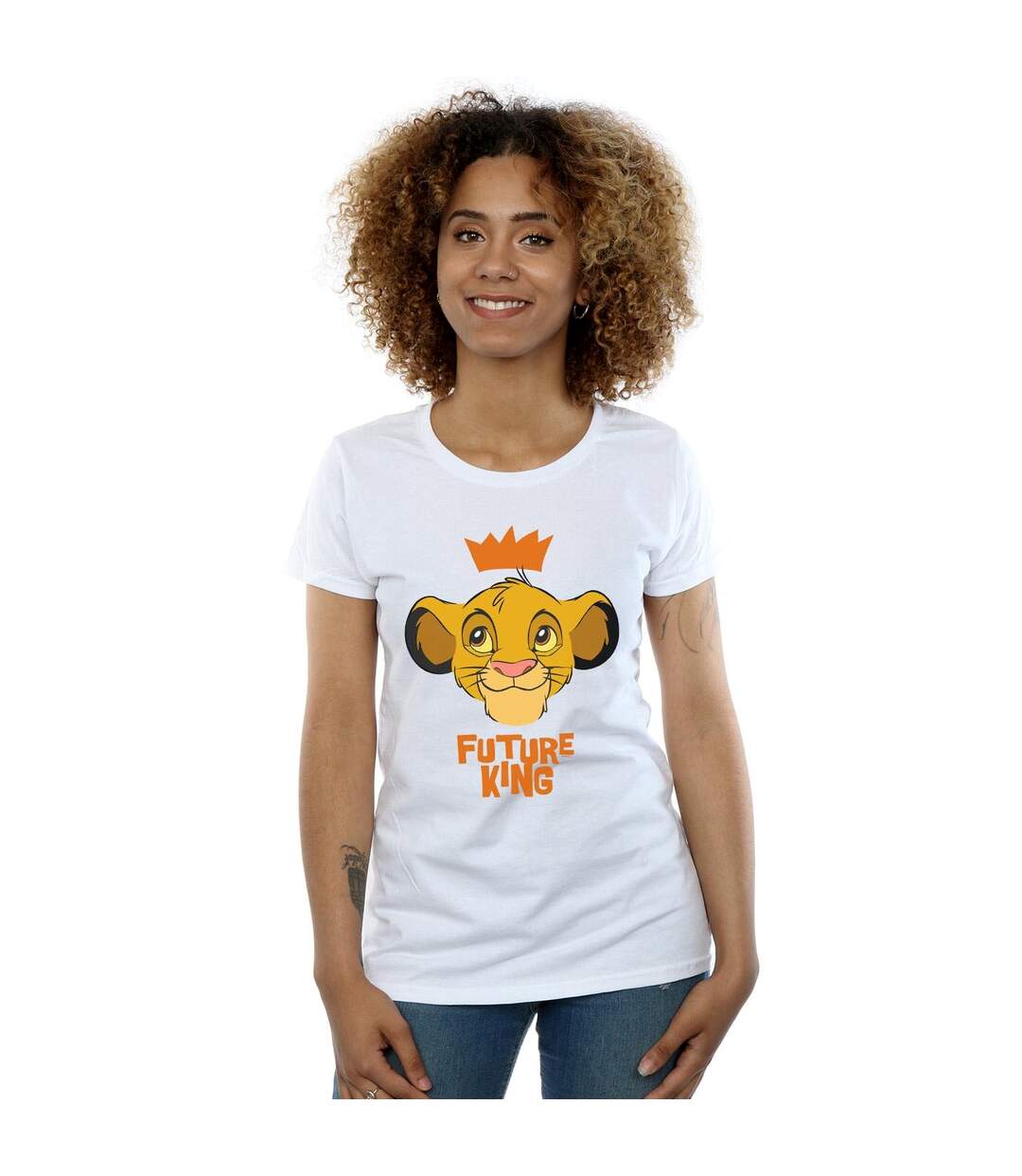 Disney - T-shirt THE LION KING SIMBA FUTURE KING - Femme (Blanc) - UTBI25207-2