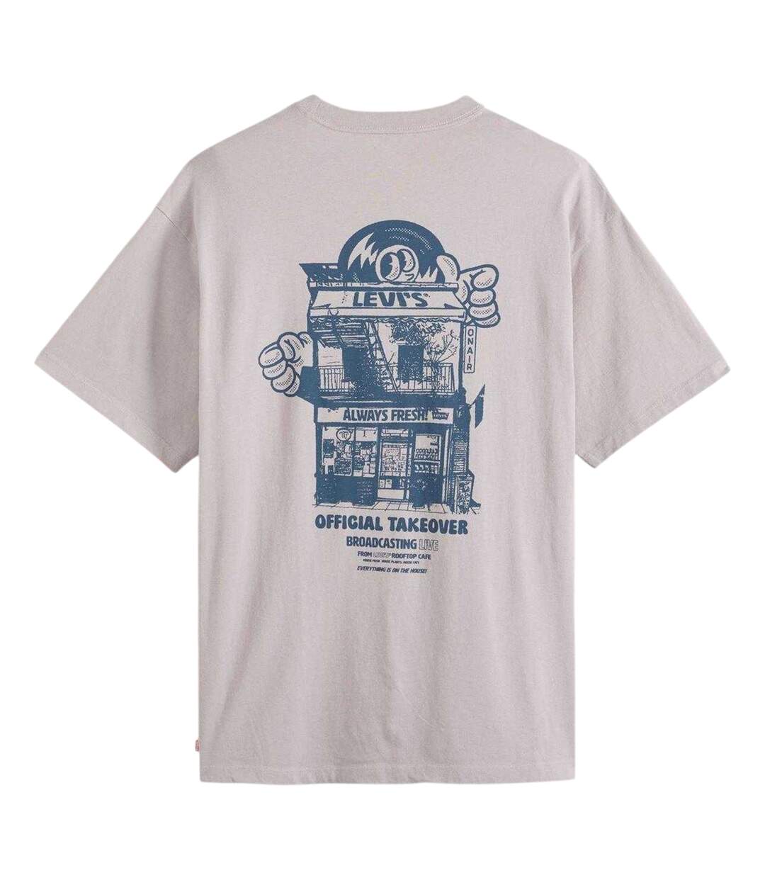 T-shirt Manches Courtes Music City Homme Gris Clair Levis-3