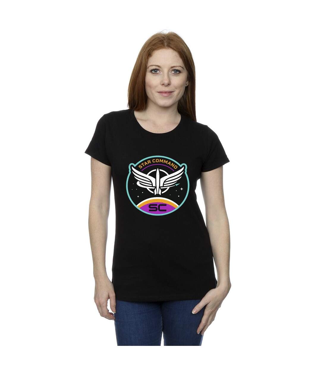 Disney T-shirt en coton Lightyear Star Command Circle Womens/Ladies (Noir) - UTBI28994-2