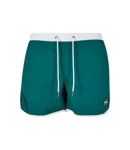 Short De Bain Motif/style Rétro Homme Blanc Vert Urban Classics