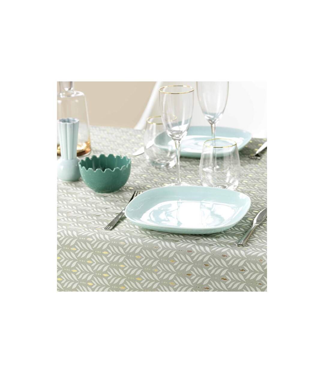 Nappe Imprimé Piana 145x240cm Sauge-4