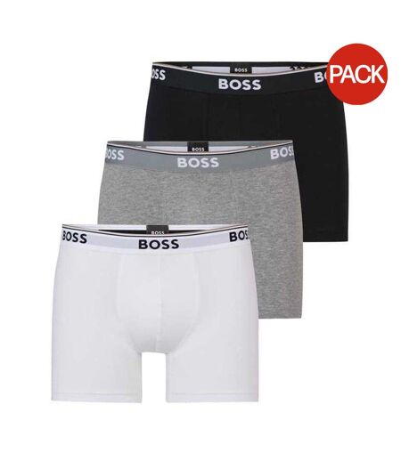 Pack Of 3  Mens Boxer Shorts  Black White Grey Boss