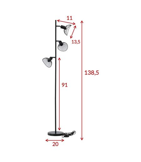 Lampadaire en acier abat-jour filaire Elsa 3 abat-jour