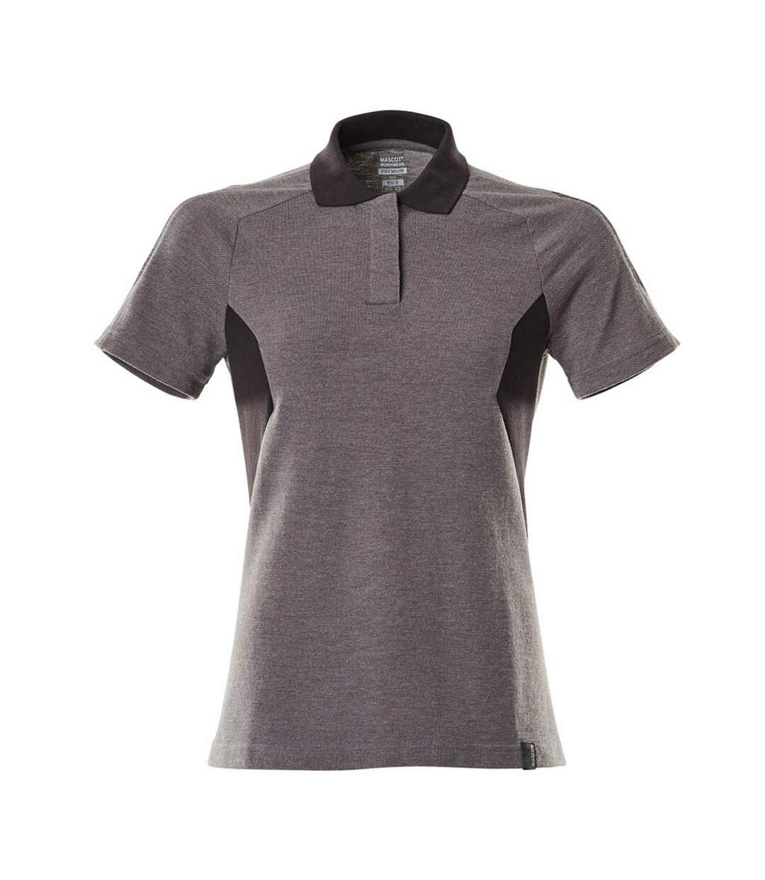 Womens/ladies Accelerate Polo Shirt Dark Anthracite Black Mascot-1