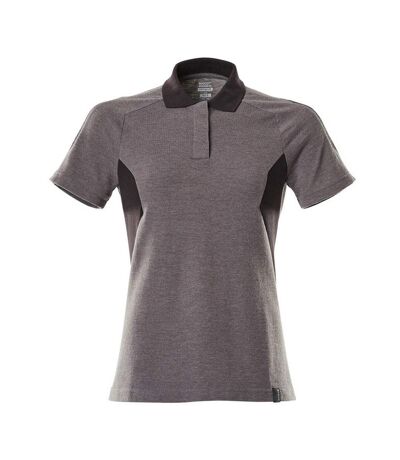 Womens/ladies Accelerate Polo Shirt Dark Anthracite Black Mascot