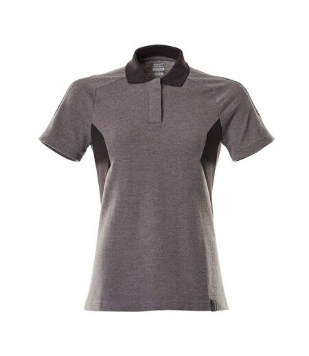 Womens/ladies Accelerate Polo Shirt Dark Anthracite Black Mascot
