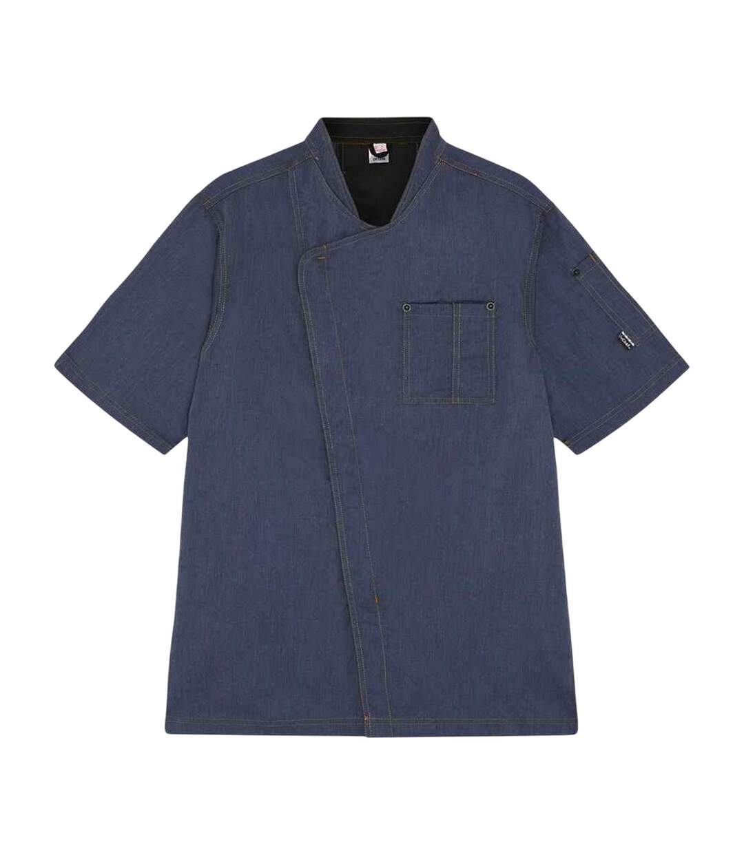 Womens/ladies Asymmetric Chef Jacket Indigo Le Chef-2