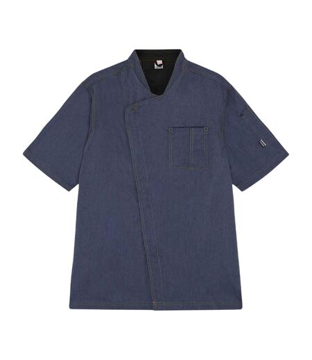 Womens/ladies Asymmetric Chef Jacket Indigo Le Chef