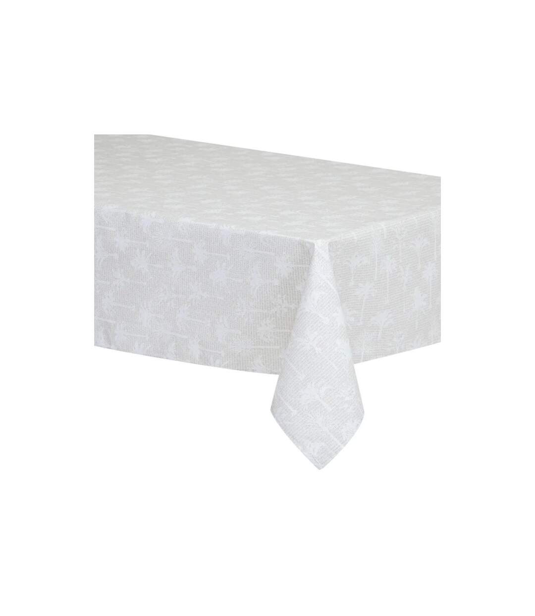 Nappe Enduite Imprimée Lila 150x250cm Lin & Blanc-1
