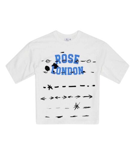T-shirt Motif/style Graffiti Homme Blanc Cassé Rose London