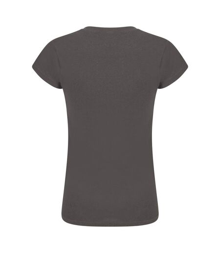 Womens/ladies T-shirt Charcoal Casual Classic