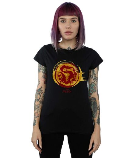 Disney - T-shirt MULAN COURAGE DRAGON SYMBOL - Femme (Noir) - UTBI16252