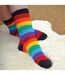 3 Paires Chaussettes Coton avec Arc en Ciel Rayées-5