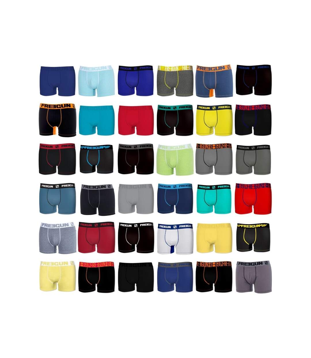 Pack Surprise de 6 Boxers coton homme Freegun