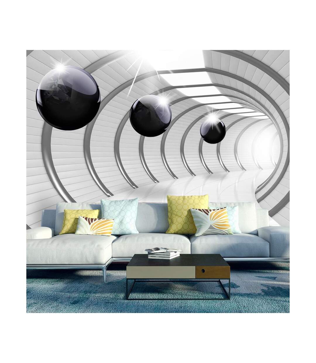 Papier Peint XXL Futuristic Tunnel II 280x500cm-1