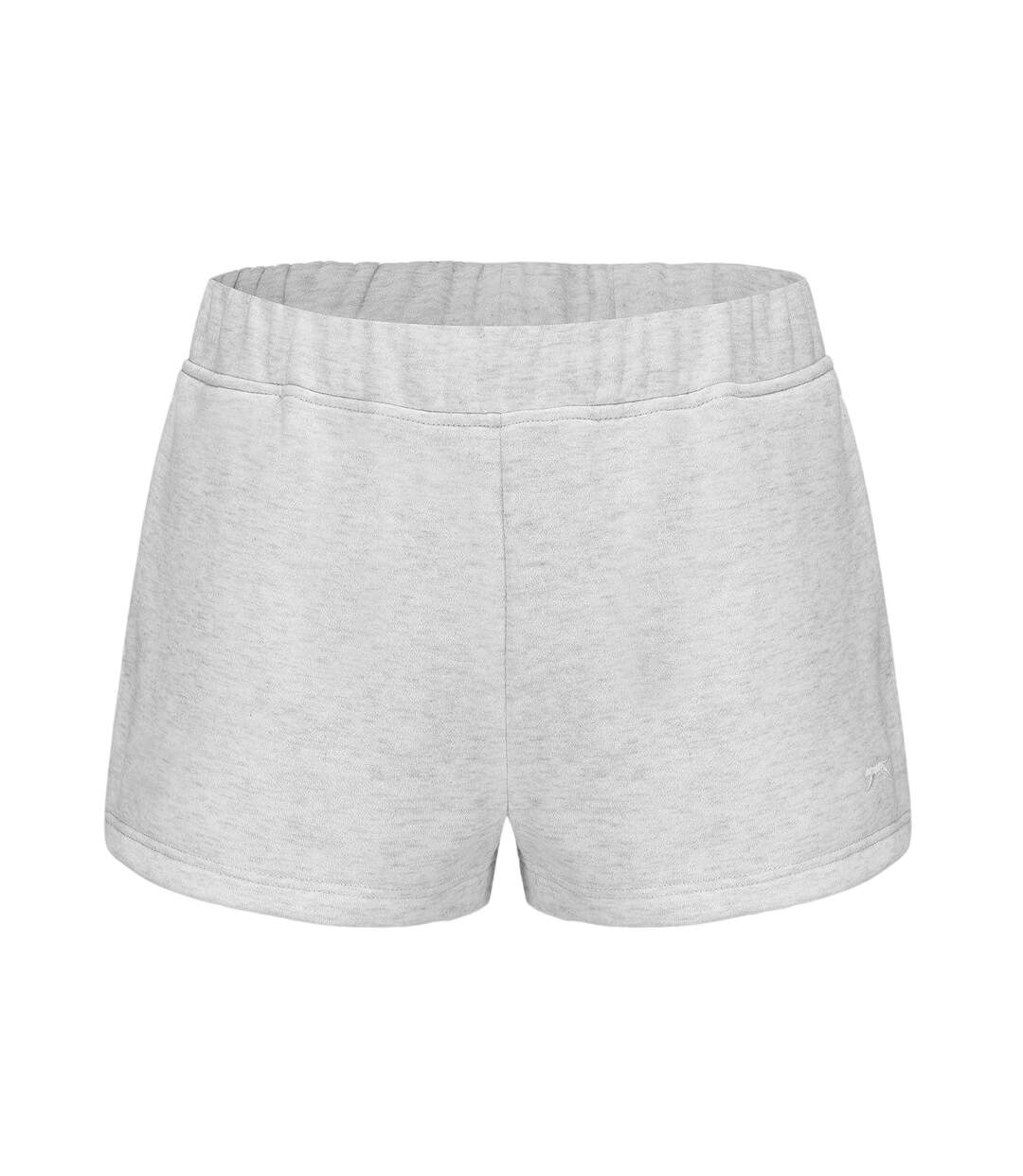 Womens/ladies Fleece Shorts Ice Grey Marl Slazenger-1