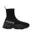 Womens/ladies Knitted Sock Trainers Black Steve Madden-1