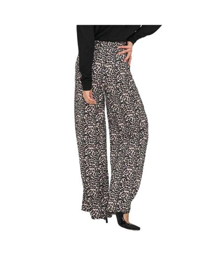 Pantalon fluide beige/marron femme jdy debbie - l-l32