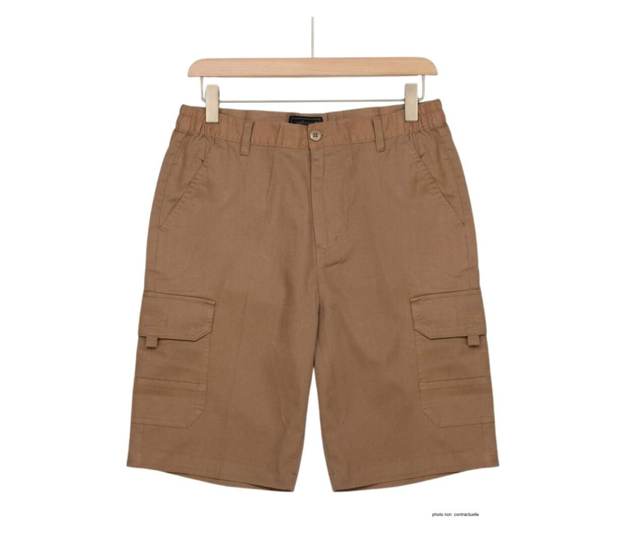 CHALLENGER INCA3 : Bermuda en coton camel pour homme avec taille élastiquée tout confort-4