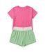 Womens/ladies Fresh & Fruity Jersey Rainbow Striped Shorts Green PJ Salvage-2