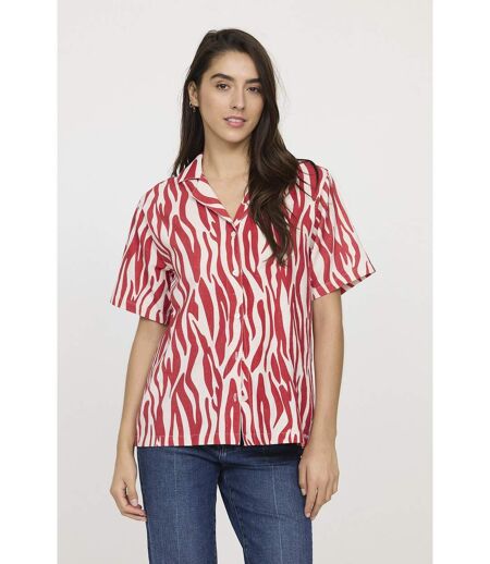 Chemisier Femme CAMILLA à Capuche - Imprimé Orange Motif Fou - Taille S - Occasion