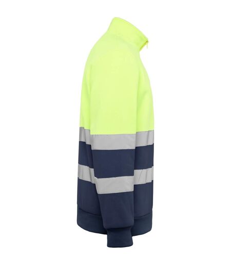 Sweat Spica Adulte Bleu Marine Jaune Fluo Roly Workwear