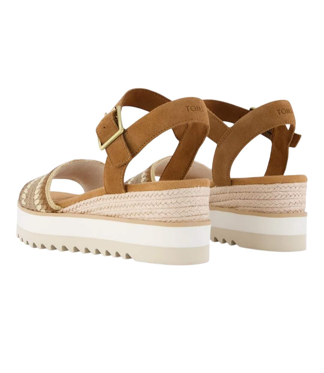 Womens/ladies Diana Suede Wedge Sandals Dark Beige Toms-2