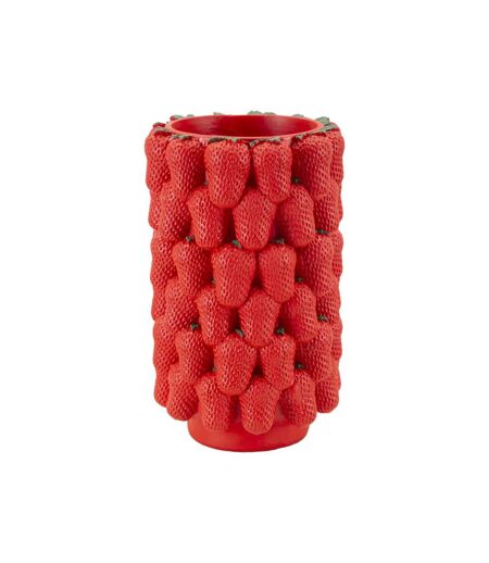 Vase Déco Fruits Fraises 32cm Rouge