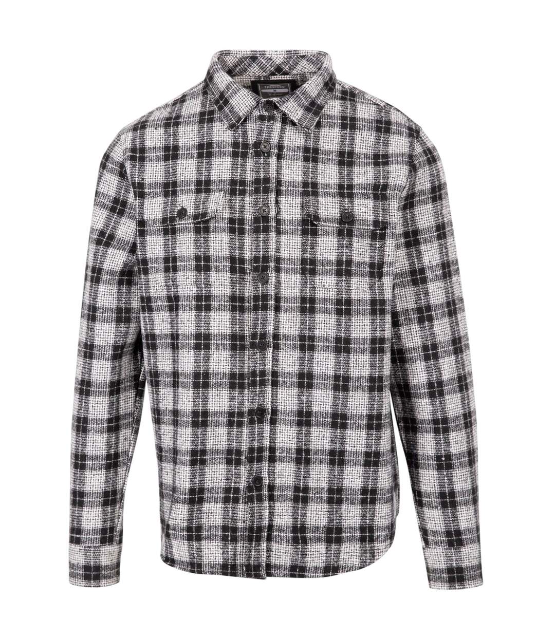 Chemise Manches Longues Motif/style À Carreaux Portlaw Homme Noir Blanc À Carreaux Trespass-1
