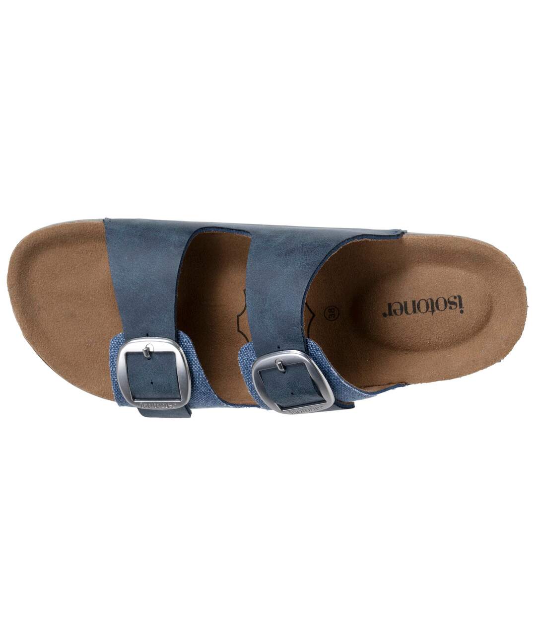 Isotoner Sandales femme semelle intérieure cuir patch talon confort everywear-3