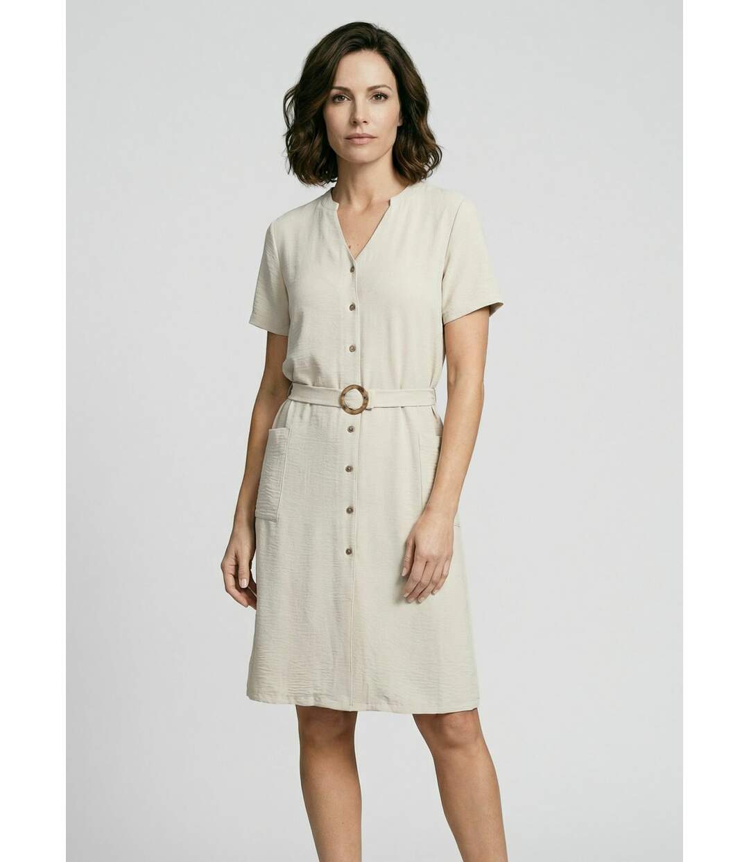 Robe chemisier en crêpe, style ethnique-1