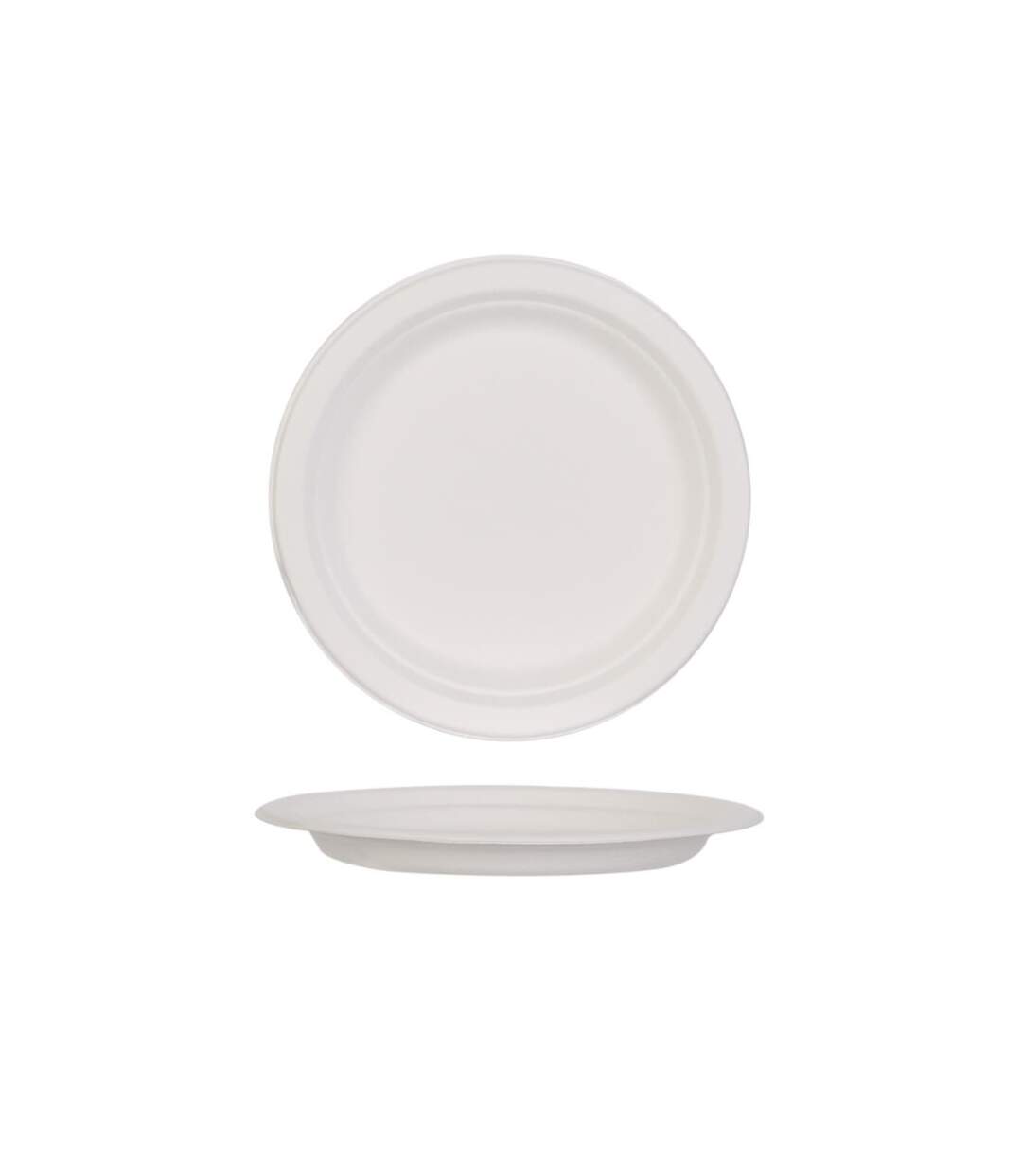 Lot de 10 Assiettes Rondes Canne à Sucre 17cm Blanc-3