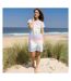 Womens/ladies Striped T-shirt Dress Rainbow Lazy Jacks-2