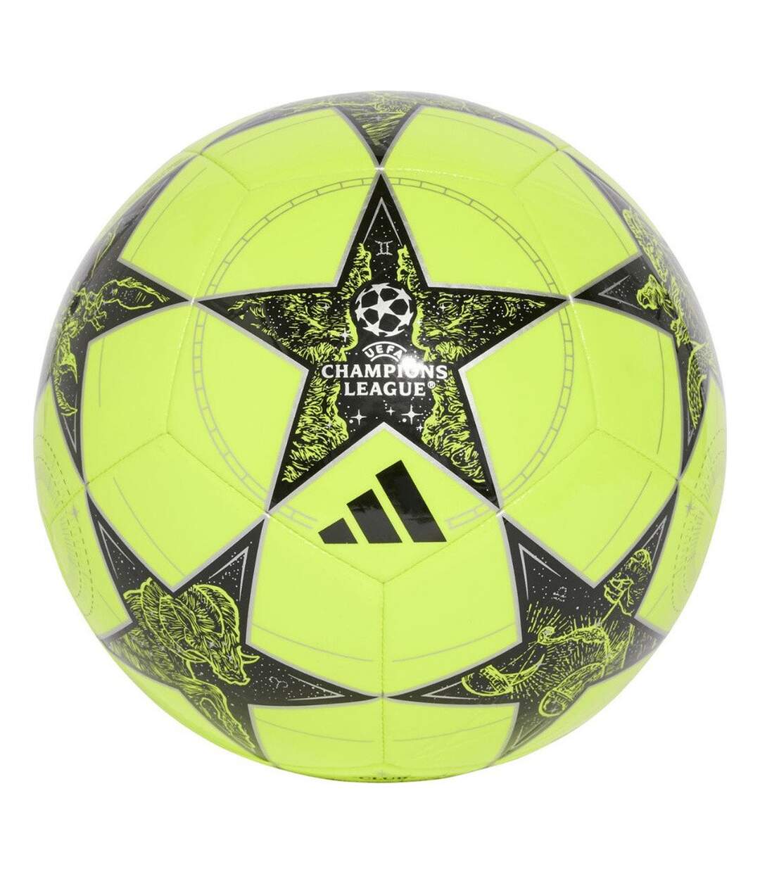 Ballon De Foot Motif/style Ligue Des Champions De L´uefa Ucl Club Taille 5 Jaune Vif Noir Gris Argent Métallisé Adidas-1