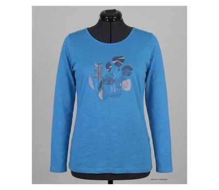 Tee-shirt MAYFLOWER TEEF2004A manches longues : la douceur du coton flammé bleu