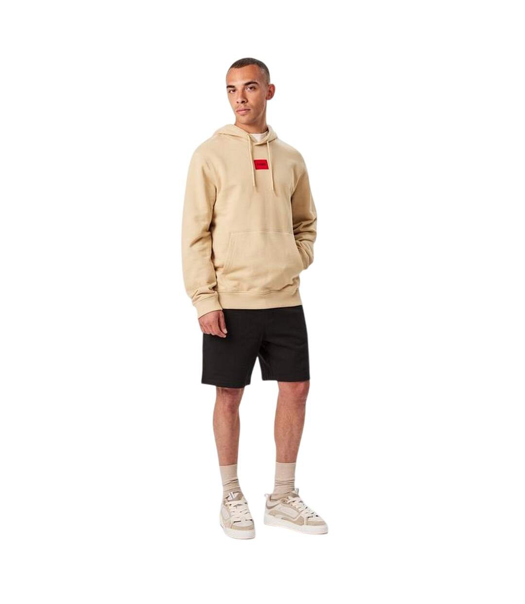 Mens Fleece Sweat Shorts Black Hugo-4