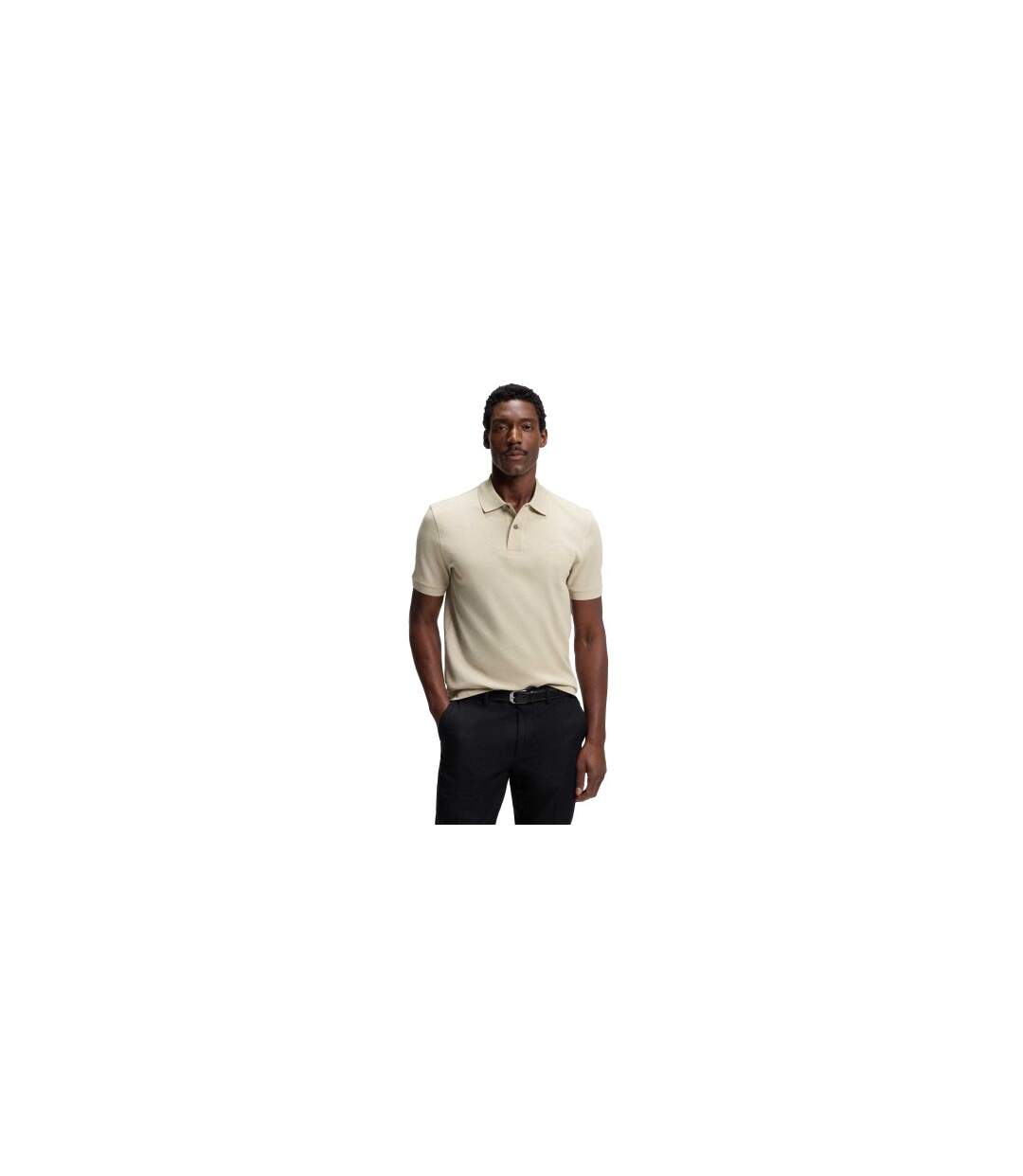 Polo Motif/style Logo Brodé Pallas Homme Beige Boss-1