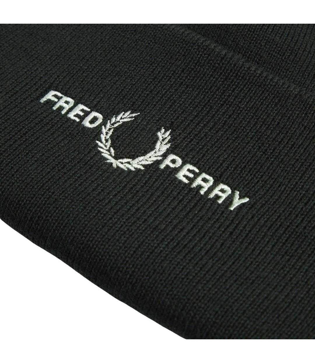Bonnet Motif Graphique Adulte Vert Foncé Fred Perry-3